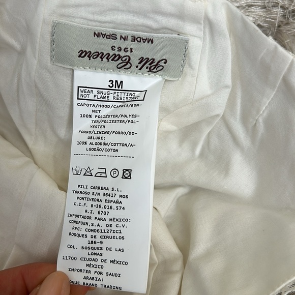 NWT Pili Carrera Heirloom Christening Baptism Gown w/Matching Bonnet&Bloomers 1M - Picture 4 of 14